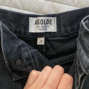 Agolde black denim shorts size 29